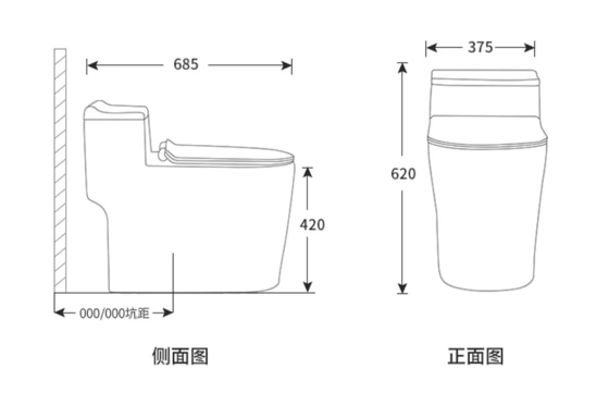 一つの二重同じ高さの衛生製品の洗面所の床- 3D設計を取付けた