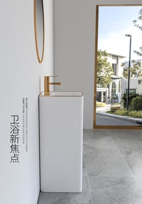 衛生製品9Lの支えがない洗面器の流しの現代ホワイト ゴールドの設計